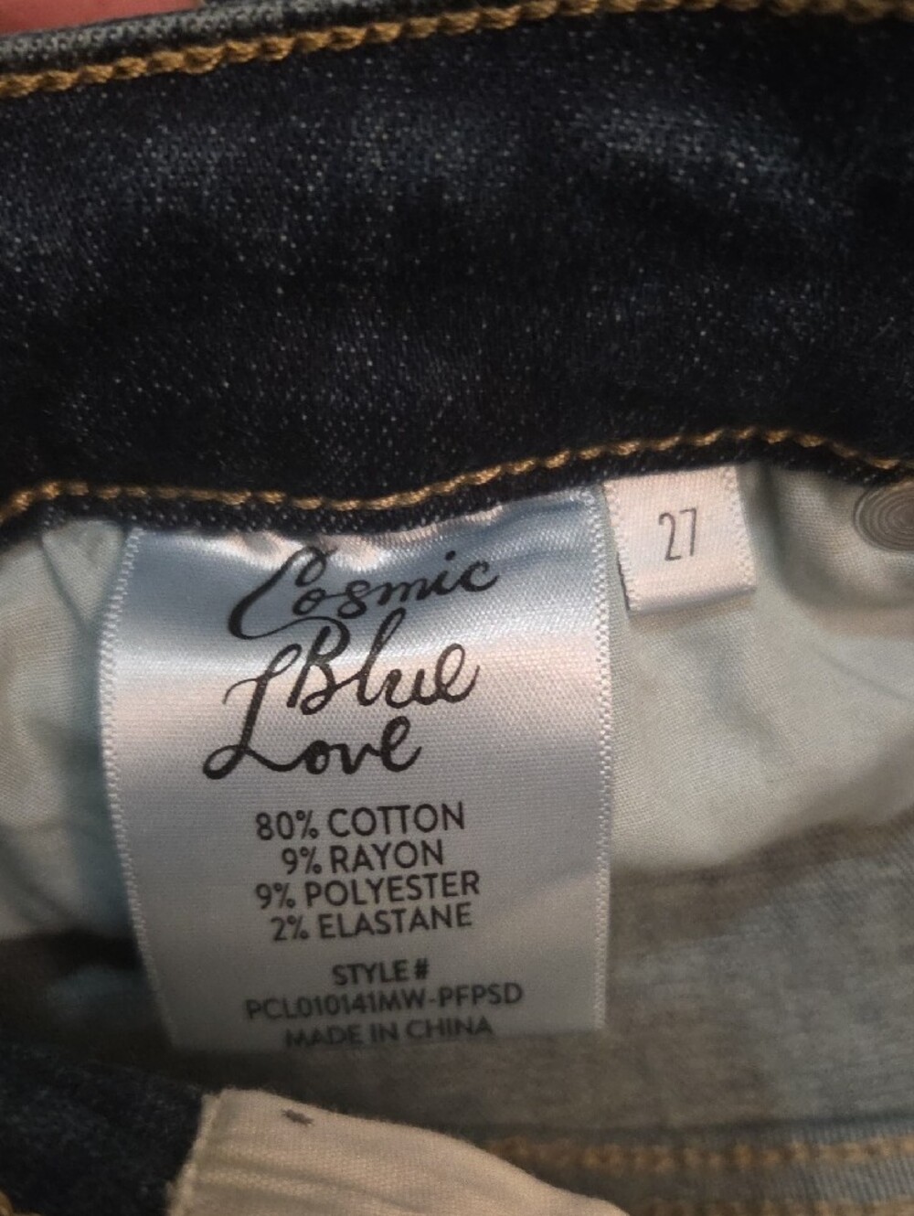 Cosmic Blue Love Women's Dark Blue Ellie Straight Jeans 27 Waist 29L - Picture 3 of 11